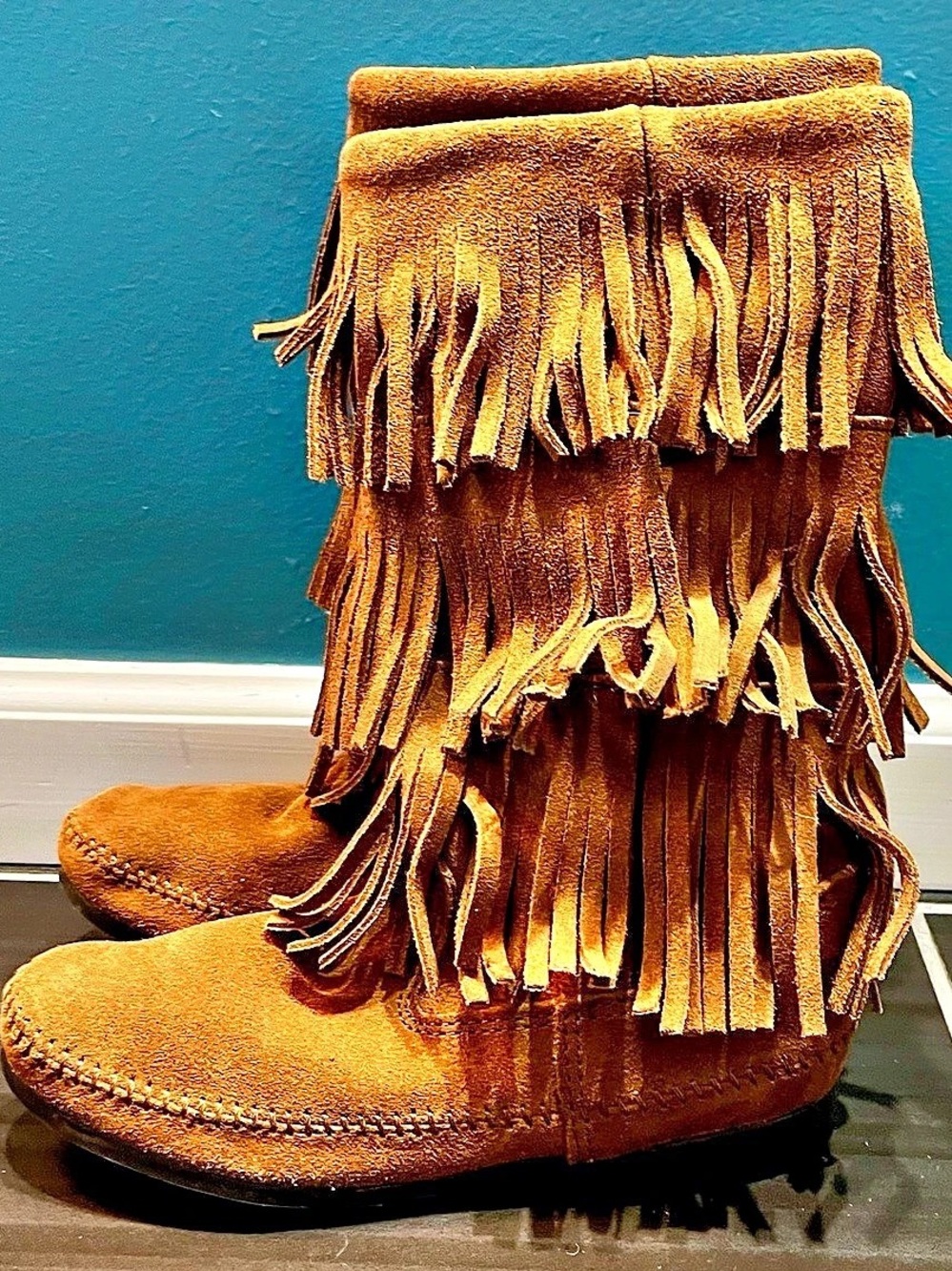 Minnetonka Fringe Boots Brown US 8